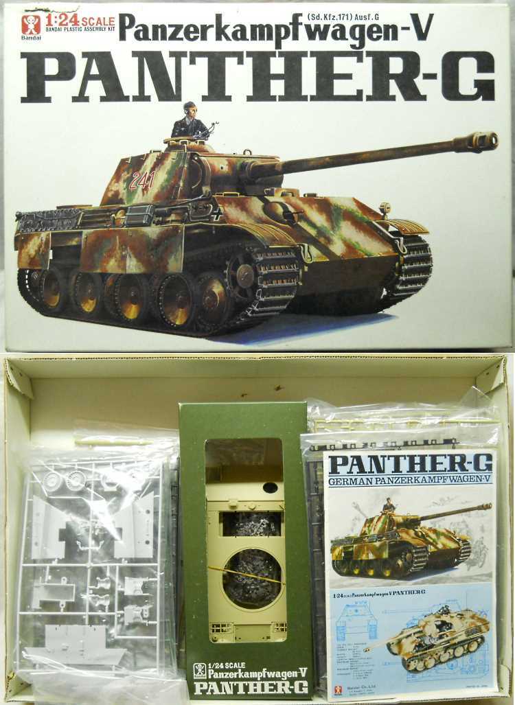 Bandai 1/24 Panther G Panzerkampfwagen V Sd.Kfz. 171 Ausf. G - (Panzer V), 8213-2500 plastic model kit
